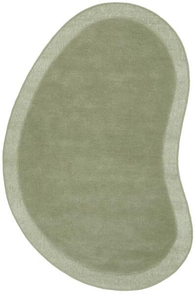 Green Sculptured Designer Corva Wool Floor Rug 12mm Thick