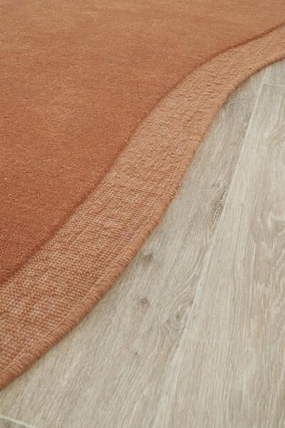Terracotta Sculptured Designer Corva Wool Floor Rug 12mm Thick