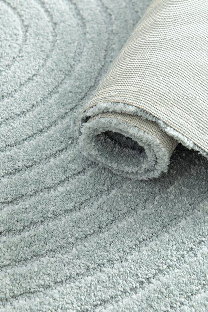 Contemporary Encompass Textured Slate Green Rake Lines Area Rug