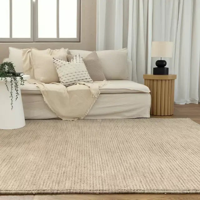 Stunning Organic Wool Beige Elevate Cut and Loop Pile 20mm Thick
