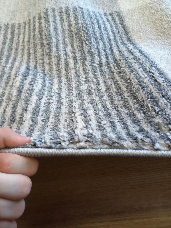 Saphire Daze 20mm Thick Beige & Black High-Low Contemporary Designer Rugs