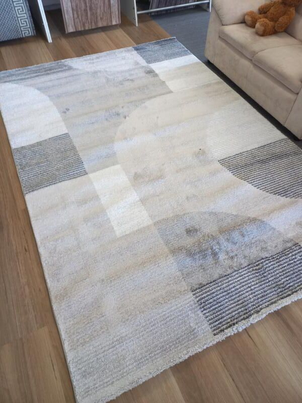 Saphire Daze 20mm Thick Beige & Black High-Low Contemporary Designer Rugs