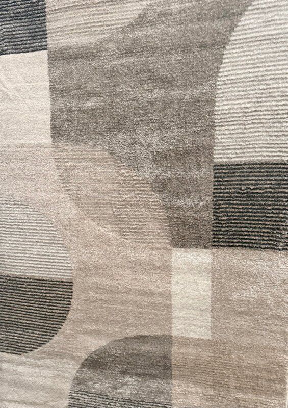 Saphire Daze 20mm Thick Beige & Black High-Low Contemporary Designer Rugs