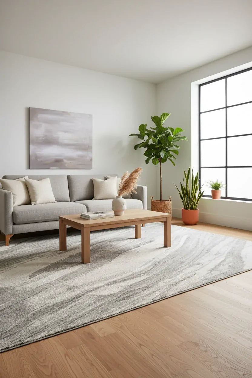 Saphire Flow 20mm Thick Beige & Black High-Low Contemporary Designer Rugs