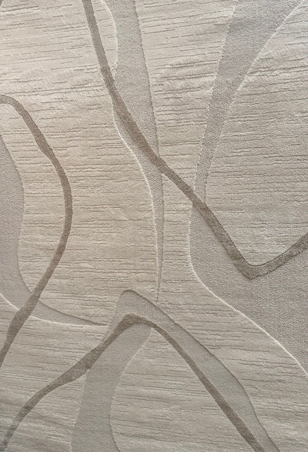 Super Soft Feel Cream Beige Carved Desire 14mm Thick Contemporary Floor Area Rugs