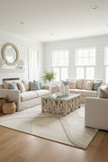 Super Soft Feel Cream Beige Carved Desire 14mm Thick Contemporary Floor Area Rugs