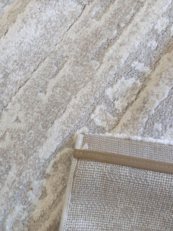 Super Soft Feel Cream Beige Horizontal Desire 14mm Thick Contemporary Floor Area Rugs