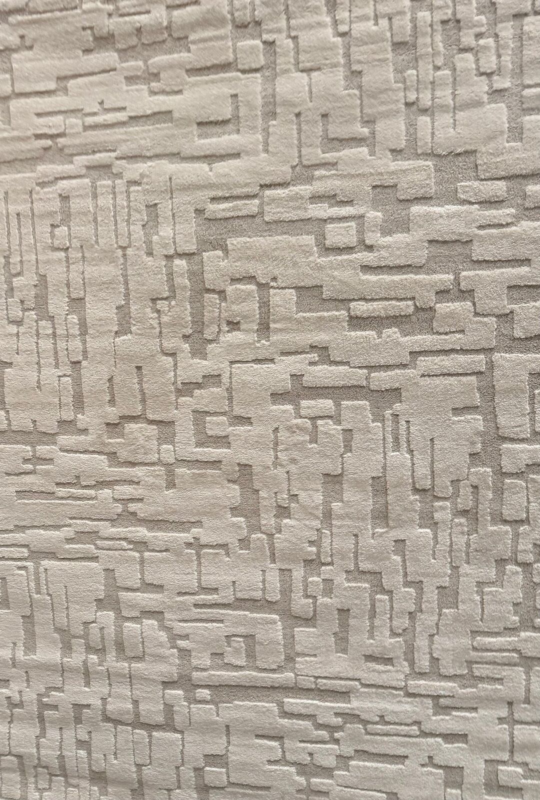 Super Soft Feel Cream Beige Maze Desire 14mm Thick Contemporary Floor Area Rugs