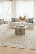 Super Soft Feel Cream Beige Maze Desire 14mm Thick Contemporary Floor Area Rugs