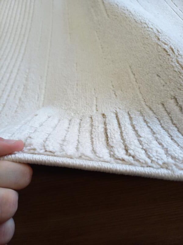 Super Soft Feel Cream Beige Mirror Desire 14mm Thick Contemporary Floor Area Rugs