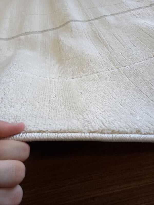 Super Soft Feel Cream Beige Lines Desire 14mm Thick Contemporary Floor Area Rugs