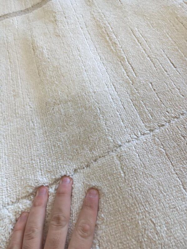 Super Soft Feel Cream Beige Lines Desire 14mm Thick Contemporary Floor Area Rugs