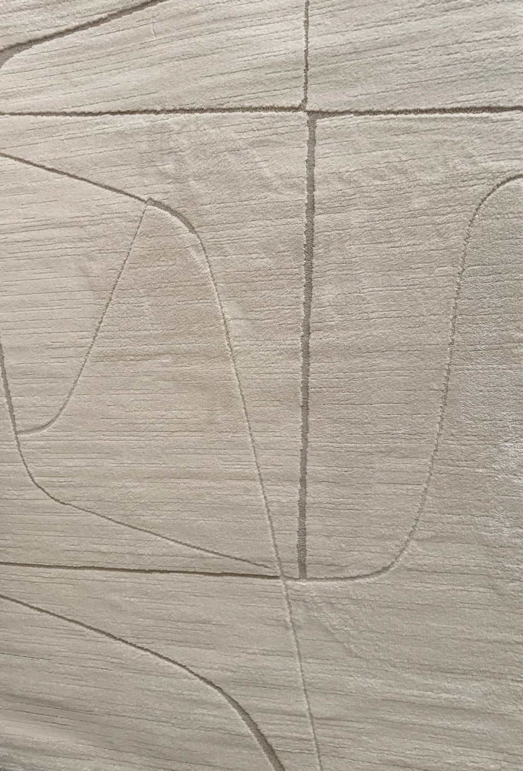 Super Soft Feel Cream Beige Lines Desire 14mm Thick Contemporary Floor Area Rugs