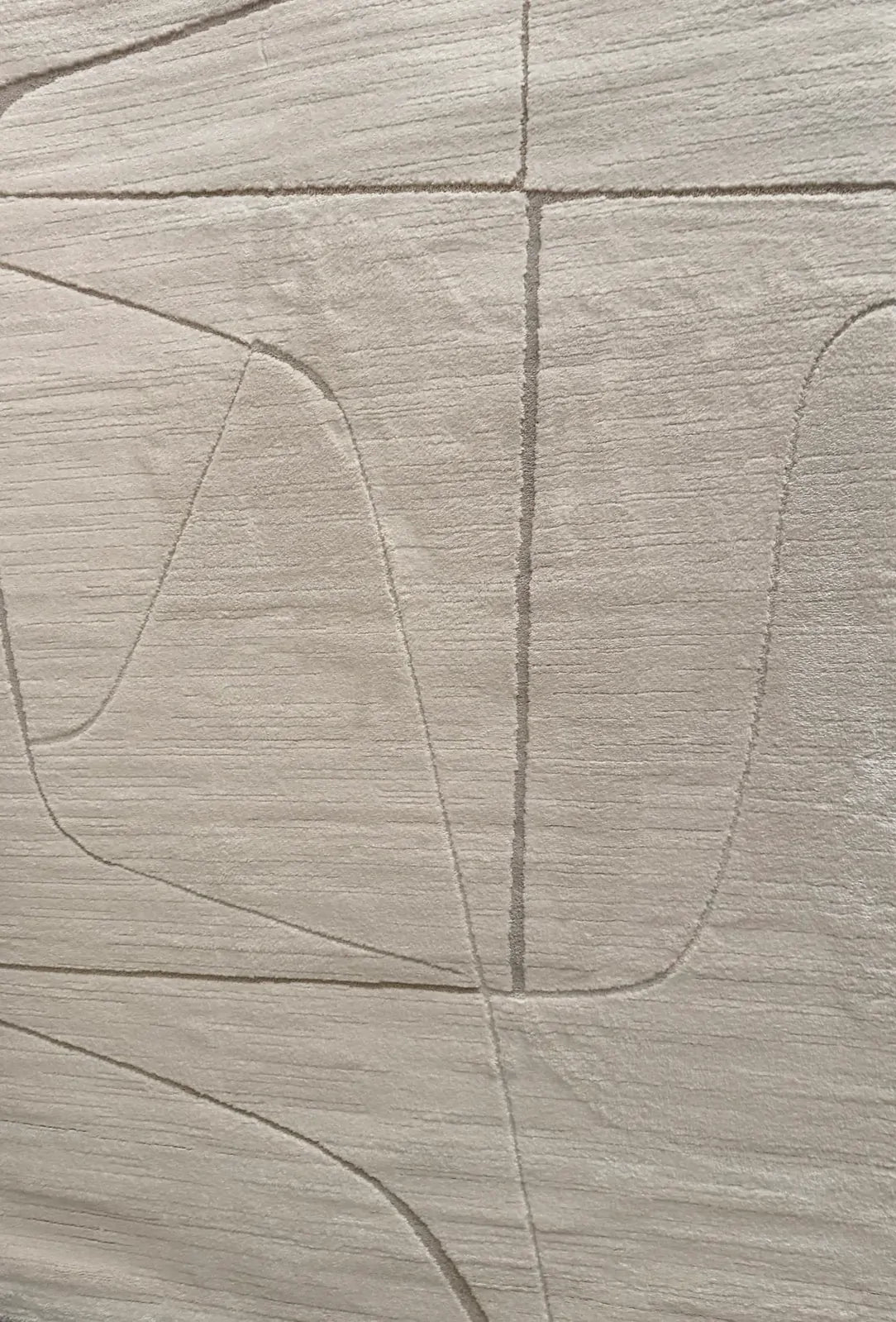 Super Soft Feel Cream Beige Lines Desire 14mm Thick Contemporary Floor Area Rugs