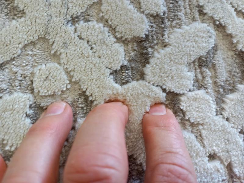 Super Soft Feel Fibers V Lines France Latte 10mm Thick Abstract Floor Area Rugs