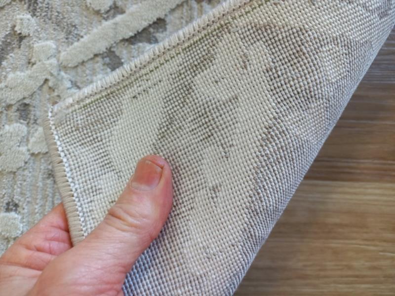 Super Soft Feel Fibers V Lines France Latte 10mm Thick Abstract Floor Area Rugs