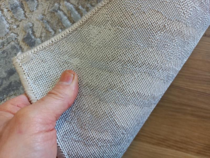 Super Soft Feel Fibers V Lines France Grey Cream 10mm Thick Abstract Floor Area Rugs