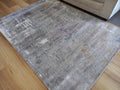 Soft Feel Fibers Worn Abstract Look Grey Blue Purple 10mm Thick Floor Area Rugs