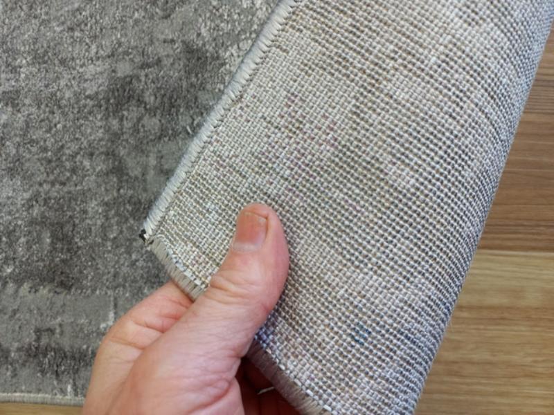 Soft Feel Fibers Worn Abstract Look Grey Blue Purple 10mm Thick Floor Area Rugs