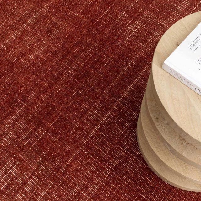 Luxury Indoor Outdoor Recycled Polyester Haven Burnt Terracotta Floor Rug