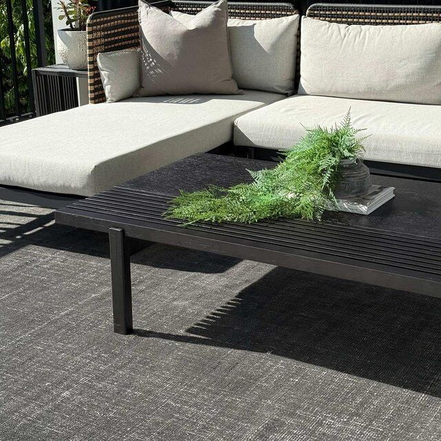 Luxury Indoor Outdoor Recycled Polyester Haven Grey Floor Rug