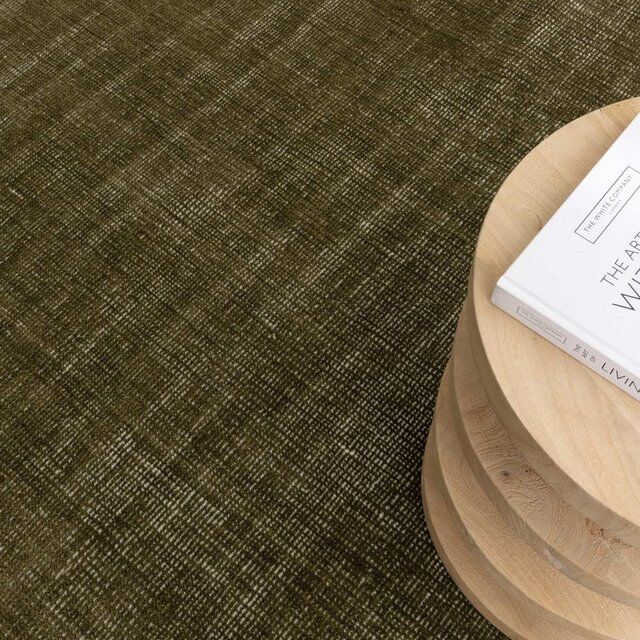 Luxury Indoor Outdoor Recycled Polyester Haven Olive Green Floor Rug