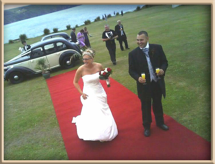 Hire of Red Rubber Backed Carpet Runner 1.35m x 6m, 8m, 10m or 12m long for Weddings or Events