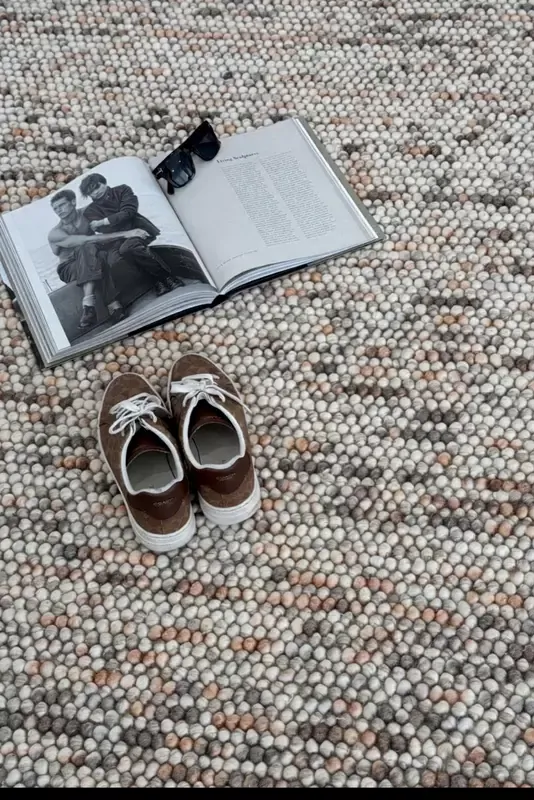Soft Feel Arlo Ball Pile Rust Multi 20mm Thick Wool n Nylon Floor Area Rugs