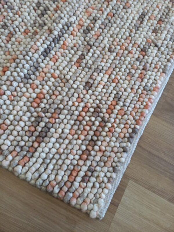 Soft Feel Arlo Ball Pile Rust Multi 20mm Thick Wool n Nylon Floor Area Rugs