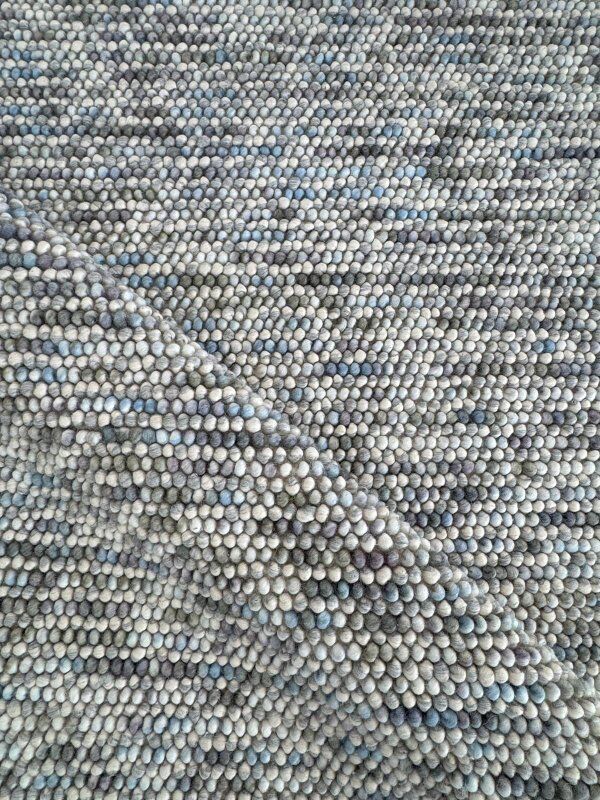Soft Feel Arlo Ball Pile Blue Multi 20mm Thick Wool n Nylon Floor Area Rugs