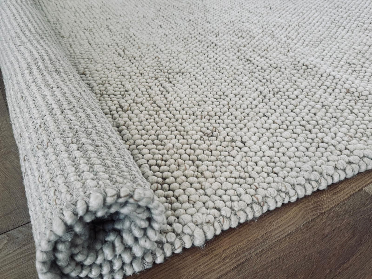 Soft Feel Arlo Ball Pile Grey 20mm Thick Wool n Nylon Floor Area Rugs