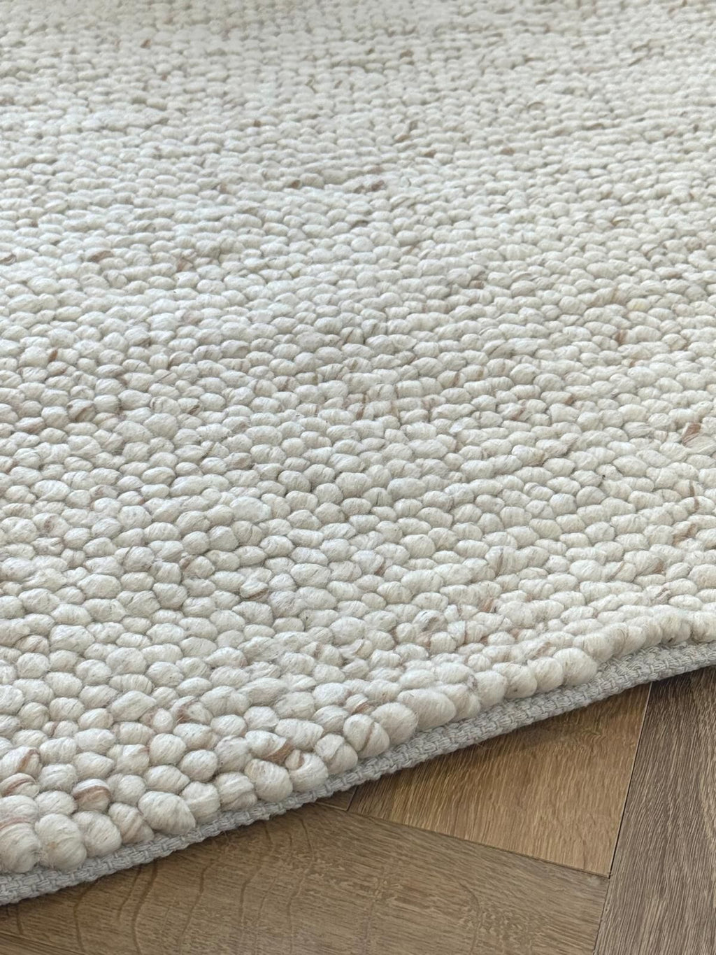 Soft Feel Arlo Ball Pile Cream 20mm Thick Wool n Nylon Floor Area Rugs