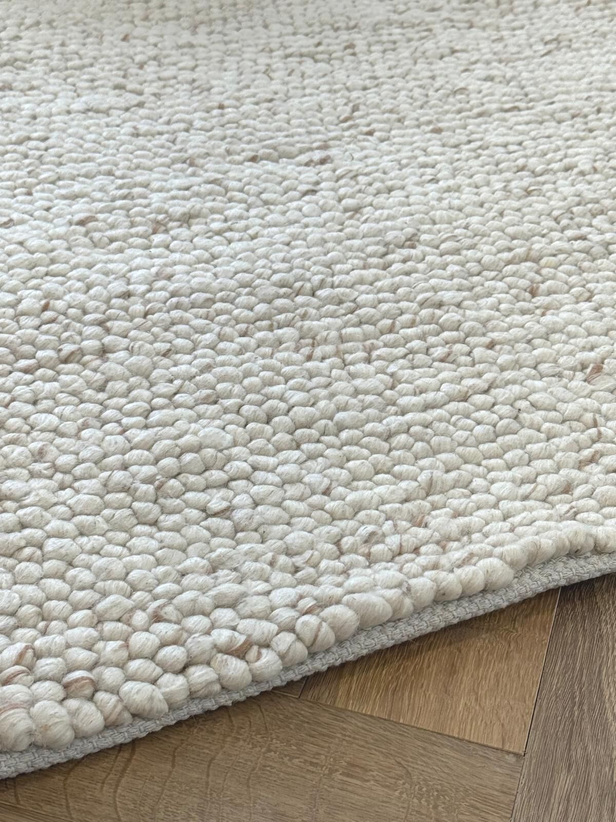 Soft Feel Arlo Ball Pile Cream 20mm Thick Wool n Nylon Floor Area Rugs