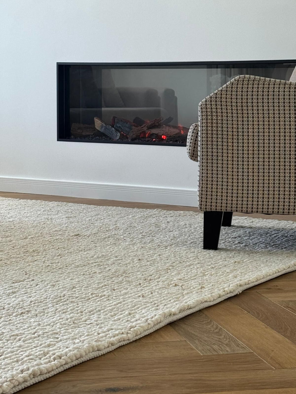 Soft Feel Arlo Ball Pile Cream 20mm Thick Wool n Nylon Floor Area Rugs