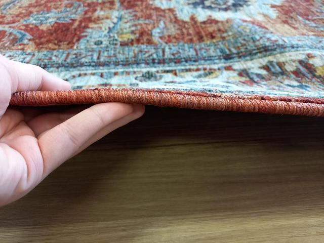Persian Red Rust Allover Design High Quality Heat-Set Polypropylene Floor Area Rug