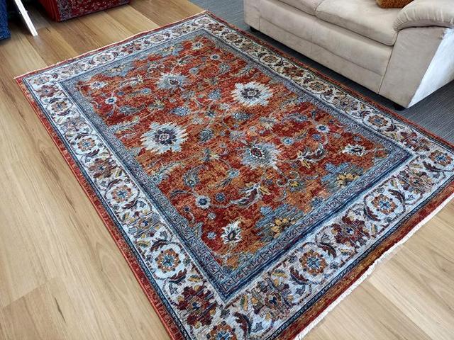 Persian Red Rust Allover Design High Quality Heat-Set Polypropylene Floor Area Rug
