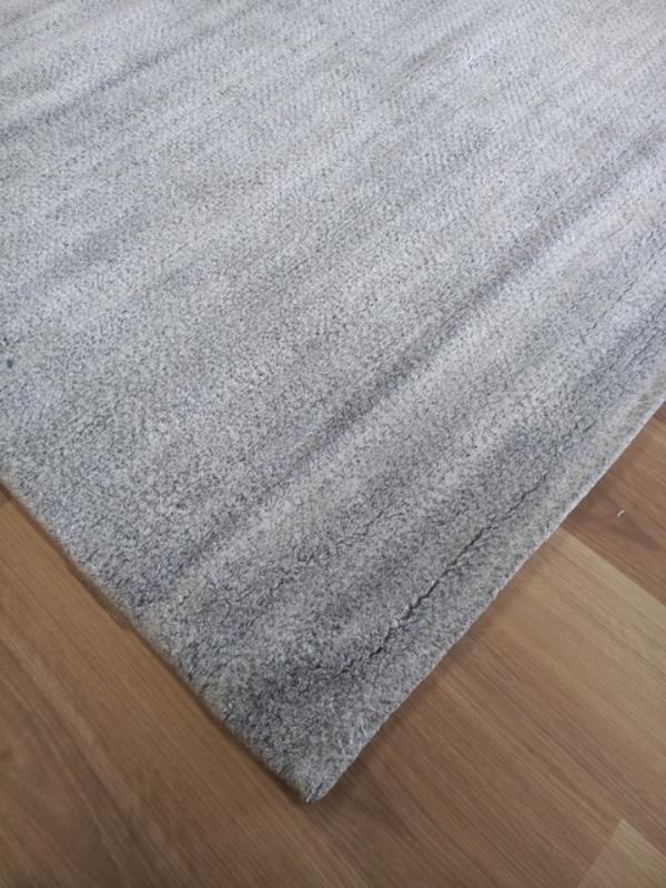Hand-Loomed New Zealand Wool Luke Grey White 23mm Thick Area Floor Rug