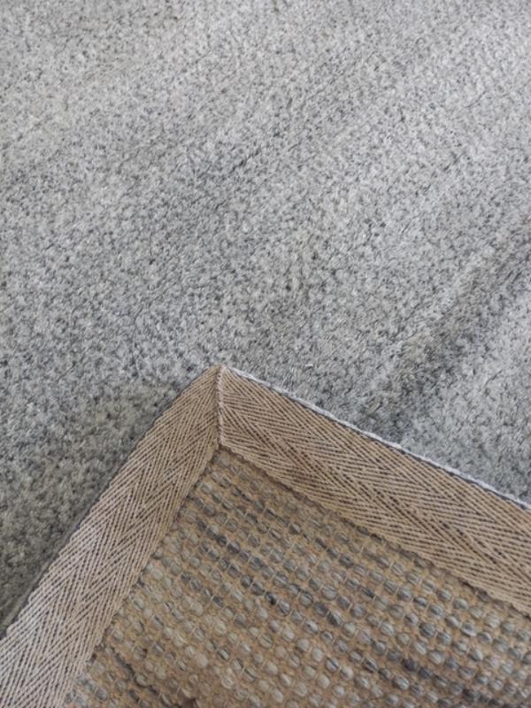 Hand-Loomed New Zealand Wool Luke Grey White 23mm Thick Area Floor Rug