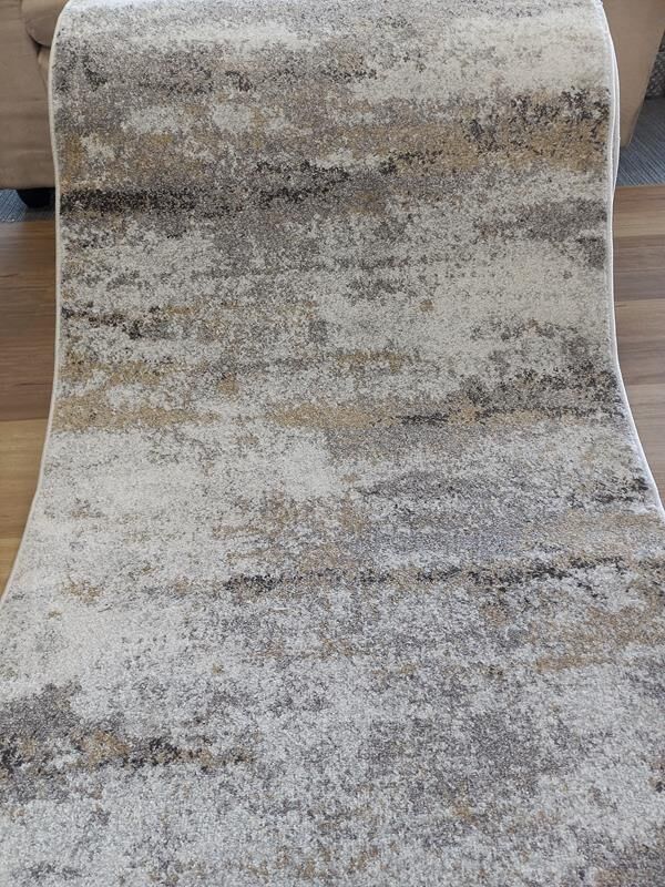 Hall Runner 80cm wide by the Meter Modern Madeline Grey Gold Abstract
