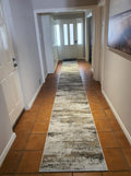 Hall Runner 80cm wide by the Meter Modern Madeline Grey Gold Abstract
