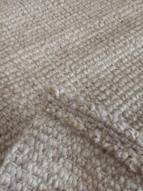 Natural Fiber Wool & Jute 11mm Thick Flat-weave Artisan Beach Floor Rug