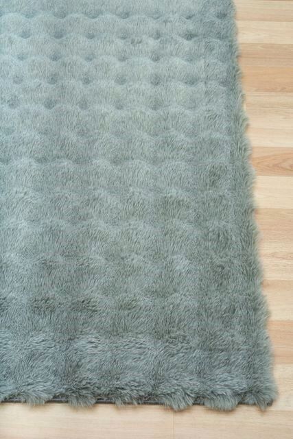 Super Soft Bubbly High Low Luxury Green Area Floor Rugs 25mm Thick