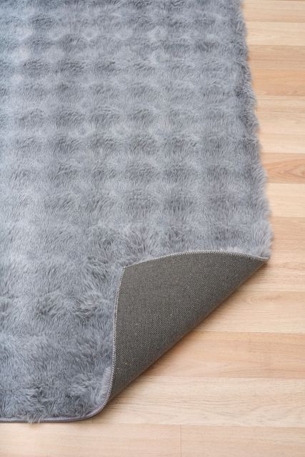 Super Soft Bubbly High Low Luxury Grey Area Floor Rugs 25mm Thick