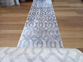 Clearance Hall Runners Super Soft Raj Runners Silver Green Blue