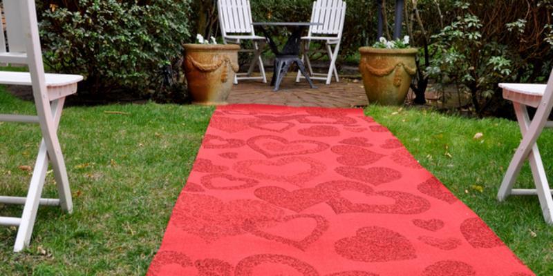 Event Wedding Hearts Red Carpet Runner 100CM x 20m Roll Bulk Order