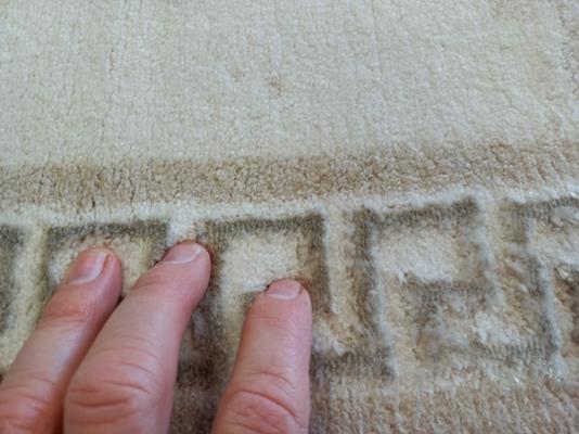 Super Soft Feel Fibers Cream Greek Key Delight 9mm Thick Floor Area Rugs