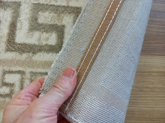 Super Soft Feel Fibers Cream Greek Key Delight 9mm Thick Floor Area Rugs