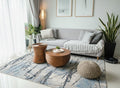 Super Soft Feel Fibers Marble Blue Black Delight 9mm Thick Abstract Floor Area Rugs