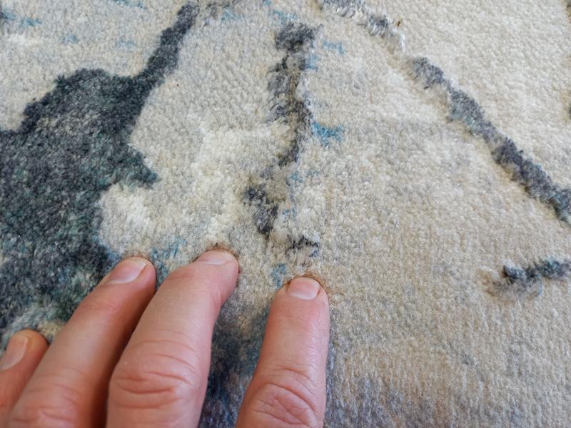 Super Soft Feel Fibers Marble Blue Black Delight 9mm Thick Abstract Floor Area Rugs
