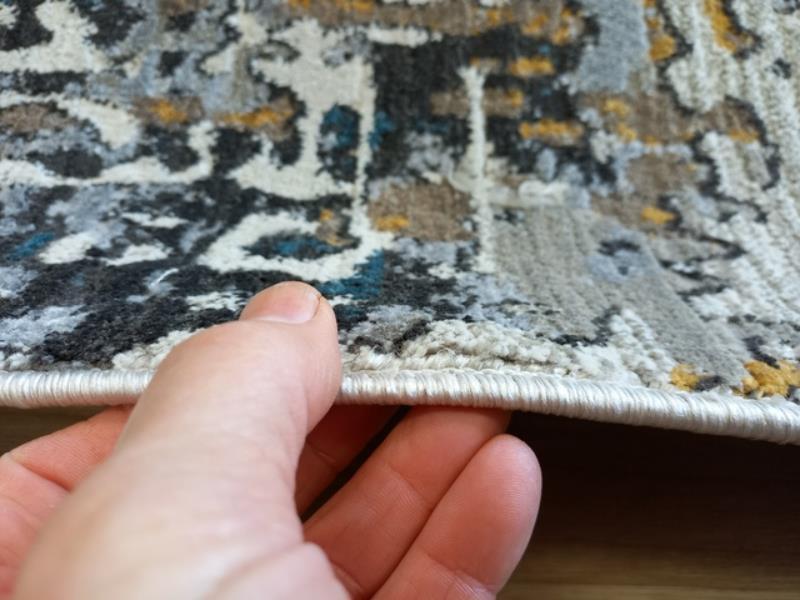 Super Soft Feel Fibers Worn Look Vienna Grey Blue 9mm Thick Abstract Floor Area Rugs